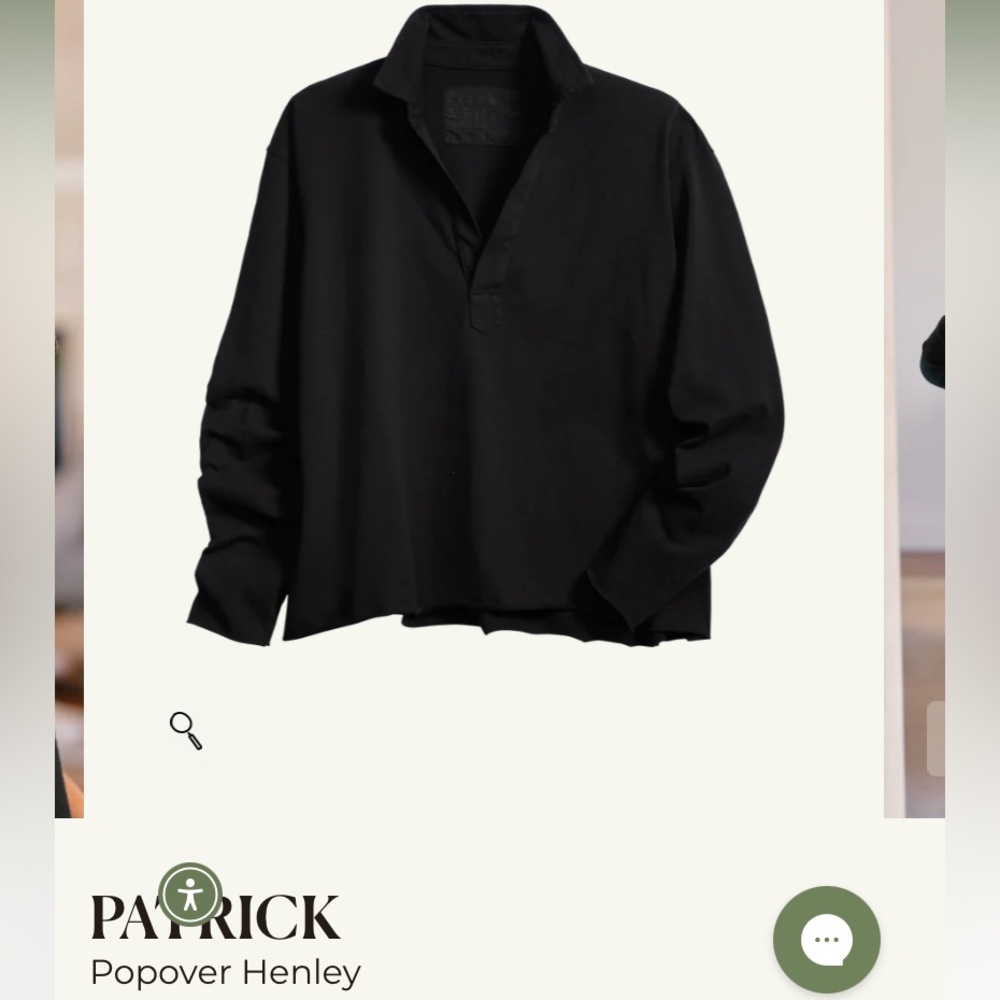 Frank & Eileen Patrick Popover Henley Triple Fleece Pull Over, Size Medium